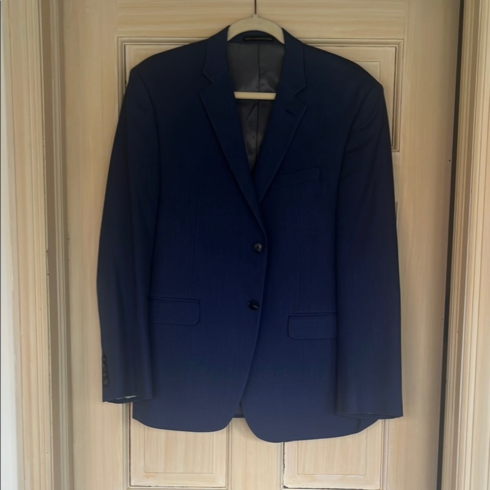 Perry Ellis Blue Sport Coat Elegant Structured Silhouette